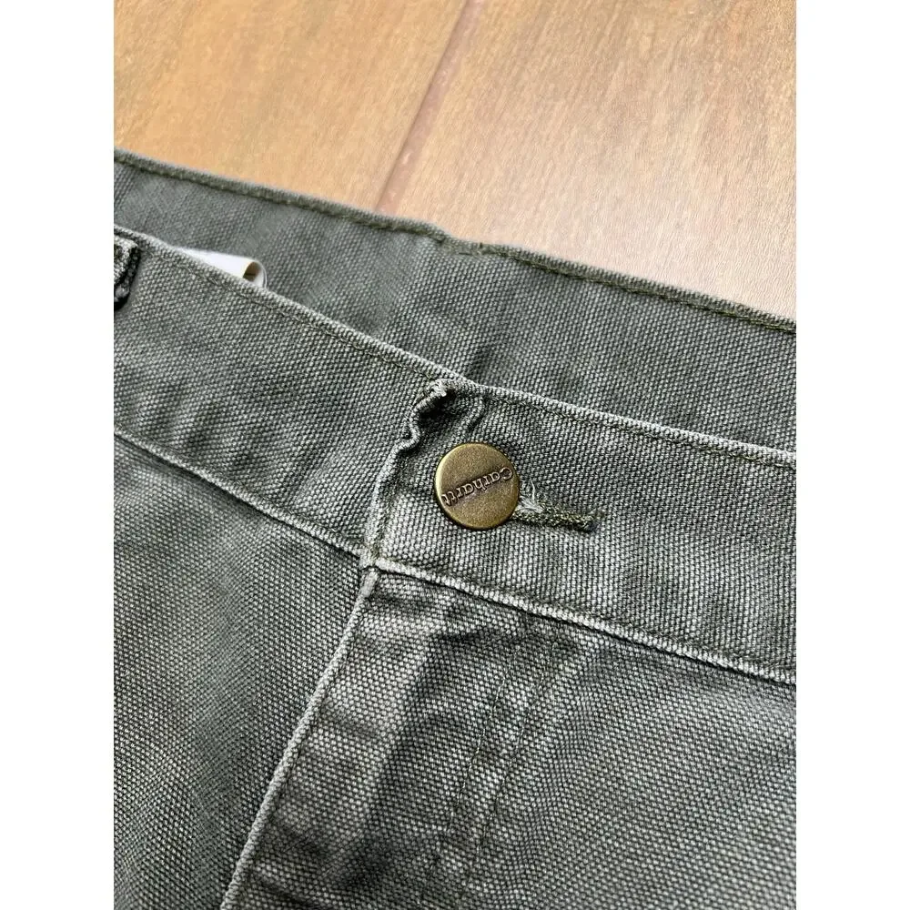 Vintage Carhartt B11 MOS Carpenter Work Pants‎ 44x30 Moss Green Canvas Y2K